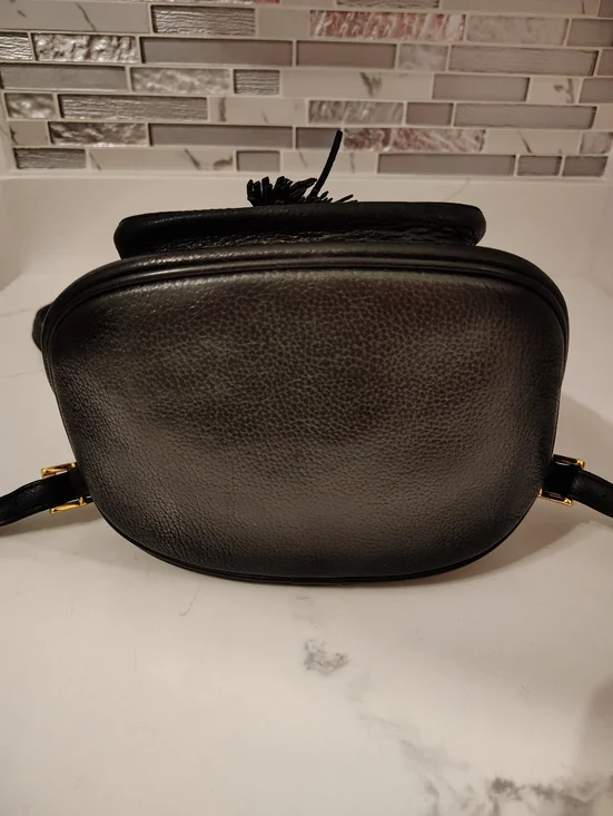 MCM Black Leather Visetos Logo Backpack with Gold Hardware - Picture 10 of 15